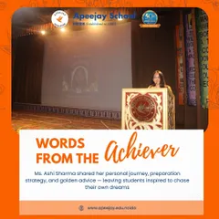 We were honored to welcome our alumna, Ms. Ashi Sharma, who secured AIR 12 in the UPSC CSE 2024. In this image, she shares her personal journey and preparation strategy, leaving our students inspired to chase their own dreams.