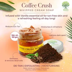 For all the coffee lovers, my Coffee Crush Whipped Cream Soap is a treat for your skin. It exfoliates away dead cells and reduces sun tan, leaving your skin moisturized and refreshed.