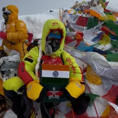 A member of our tribe at the summit of Mount Everest with the Indian flag. This is the ultimate test of endurance and strength, and we are proud to have played a part in his journey.