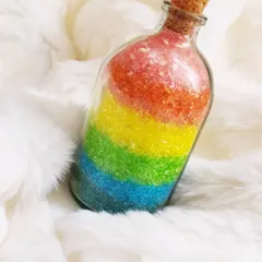 How about a rainbow in your bathtub? My layered rainbow bath salts are so beautiful and smell amazing. Just sprinkle them in your bath and relax.