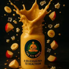 This is my Apple Banana smoothie, another one of my delicious, blended creations. The splash shot captures the energy and freshness that goes into every bottle.