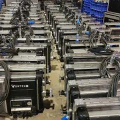 A look at just a fraction of our Creamsource Vortex 8 inventory being prepped for a large-scale commercial shoot. Having dozens of these powerful, weatherproof LED fixtures on hand means we are ready for any demand, in any condition.