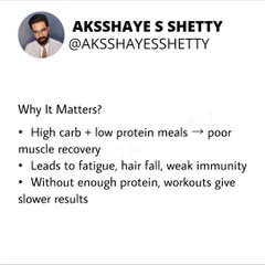Studies show 70-80% of Indians are protein deficient. I provide practical fixes for both vegetarians and non-vegetarians to bridge this gap, as adequate protein is crucial for muscle recovery, immunity, and getting results from your workouts.