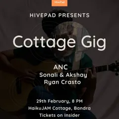 A cottage gig in Bandra, where I shared the stage with some amazing indie artists.