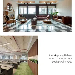 A workspace thrives when it adapts to its users. We design diverse zones, from formal open-plan workstations to informal lounge areas with classic leather furniture, ensuring the office can evolve and support both focused work and relaxed collaboration.