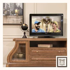 I designed this TV unit to be both functional and beautiful. The solid wood construction, carved details, and combination of drawers and glass-paneled cabinets provide an elegant solution for your media corner.