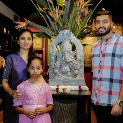 We are honored when our art becomes part of a family's collection, like this large Ganesha statue chosen by our wonderful clients.