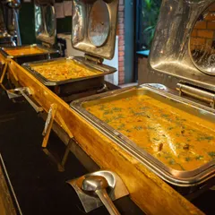 A spread of hot, delicious curries ready to be served. I make sure there's plenty of variety in my buffet.
