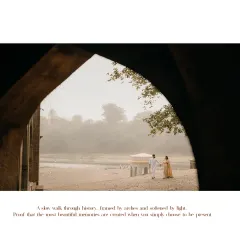 A slow walk through history, framed by ancient arches. This shot is proof that the most beautiful memories are made when you are simply present with each other.