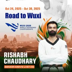 Eyes on the prize. We are proud to announce that Rishabh Chaudhary will be competing at the Wuxi 2025 World Championships. His focus and dedication are an inspiration to us all.