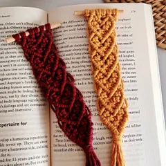 The maroon and mustard heart bookmarks side by side. These make a wonderful gift for Valentine's Day or for any book lover.