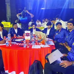 The iDream Tiruppur Tamizhans auction table, deep in discussion. Every decision made here has a direct impact on our performance on the field.