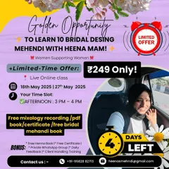 This is an announcement for my limited-time offer on a 10-day bridal design course. It's a focused workshop for learning 10 different bridal designs with live online classes.