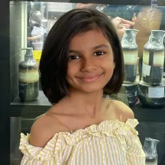 A perfect short bob for this young client. This hairstyle is not only cute and stylish but also practical and easy for kids to manage.