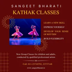 Two dancers in a synchronized spin, a hallmark of Kathak. Our curriculum is designed to build flexibility, a strong sense of rhythm, and the ability to express oneself through movement.