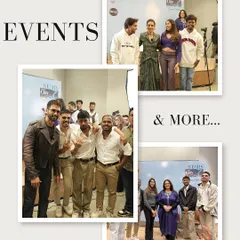 Our team with Bollywood stars Shahid Kapoor, Pooja Hegde, and Sanya Malhotra at various promotional events in Delhi.