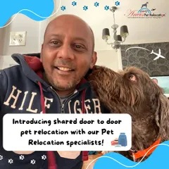 We believe expert pet relocation should be accessible. That's why we introduced our Premium Shared Flights, where one of our specialists accompanies pets on their journey. This service, shown here with one of our happy travelers, offers the same door-to-door premium care at a more affordable, shared cost.