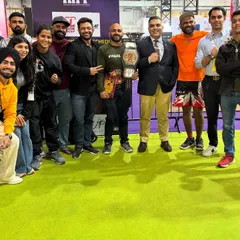 The team at the IHFF expo. These events are a great place to connect with the wider fitness and combat sports community.