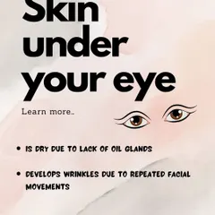 The skin under your eye lacks oil glands, making it naturally dry and prone to wrinkles from facial movements. This infographic breaks down why this delicate area needs special attention with targeted hydration and protective skincare.