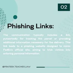 The second part of the scam involves phishing links sent to the victim, designed to mimic official websites. This post warns users about entering personal information on such fraudulent tracking sites, a key tactic in online identity theft.