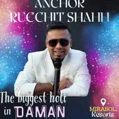 Poster for the biggest Holi event in Daman. I am trusted by organizers to handle large-scale festive crowds and deliver a power-packed show.
