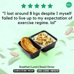 Our client lost 8 kgs with our plan. This is a testament to how effective our calorie-controlled meals are for weight management, even with a moderate exercise schedule.