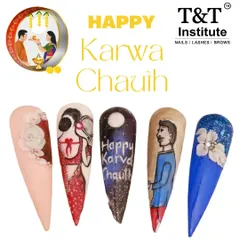 A special nail art set for Karwa Chauth. We teach you how to do detailed character and thematic paintings on nails to celebrate special cultural moments.
