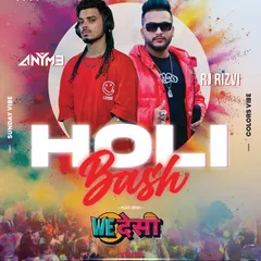 The official event poster for the Holi Bash in Benin, Africa, featuring me and RJ Rizvi. We bring the authentic Indian festival vibe wherever we go.