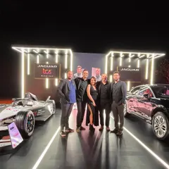 The whole crew with the real stars of the show. Performing for Jaguar TCS Racing at the Formula E launch in Hyderabad was an absolute blast. We love high-octane events.