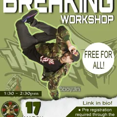 An example of a free breaking workshop we offered to the community. We believe in giving back and providing opportunities for everyone to experience hip hop culture.