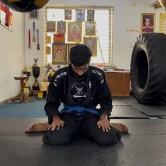 The hero pose, or Virasana, is used to stretch the thighs, knees, and ankles while promoting good posture.