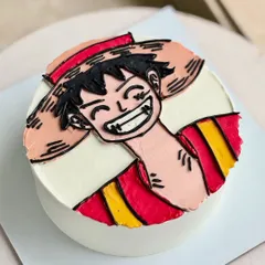 The Straw Hat pirate found his way onto this cake with his signature grin. I love bringing anime characters to life with detailed buttercream illustrations. Just share your reference and I’ll craft it into something delicious. ⚓