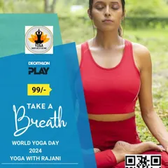 This poster promoted a 'Take a Breath' yoga event for World Yoga Day 2024 at Decathlon. My goal is to make wellness accessible and show how simple breathing techniques can make a big difference.