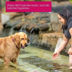 The discovery continues! The water might not have tasted like treats, but it definitely tasted like happiness. A joyful moment from an outdoor water shoot.