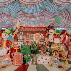 Welcome to the grandest show on earth. This wide view of the 'Cirque Royale' birthday party showcases the scale of my themed events, with dozens of custom-built props, a vibrant color palette, and a fully realized circus world designed to spark wonder and joy.