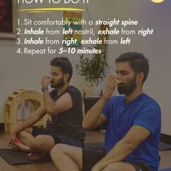 The technique for Anulom Vilom is simple, but its effects are profound. Here, I guide students through the process of inhaling and exhaling through alternate nostrils to harmonize the brain and calm the nervous system.