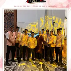 Another shot of our talented team at the Fairmont Doha, showcasing their coordinated look for a vibrant Sangeet celebration.