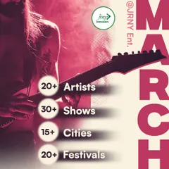 A snapshot of our 'Marvellous March': Over 30 shows and 20+ festivals managed, demonstrating our ability to handle a high volume of events concurrently.