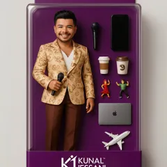 Another version of my action figure set. This one includes my laptop for planning, a plane for destination events, and of course, lots of coffee to keep the energy high.