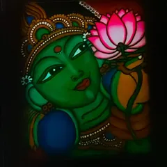 A serene painting of Goddess Lakshmi, who brings wealth and fortune. I chose a unique green tone for her skin and placed a pink lotus in her hand to symbolize purity and kindness.
