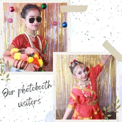 Young performers in traditional attire striking a pose, one even adding a modern twist with sunglasses.