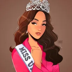 My stylized portrait of Miss Universe 2021, Harnaaz Sandhu. I love drawing inspirational figures and capturing their poise and beauty through digital illustration.