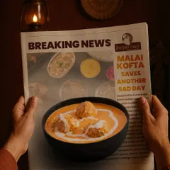 Our Malai Kofta is pure comfort in a bowl. We make soft koftas from paneer and potatoes and simmer them in a rich, creamy gravy made with cashews and tomatoes. It is a dish that can turn any day around.