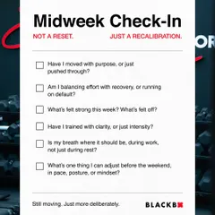 This is your midweek check-in. It's not about resetting, but recalibrating. Are you moving with purpose? Are you balancing effort with recovery? Small adjustments make a big difference.