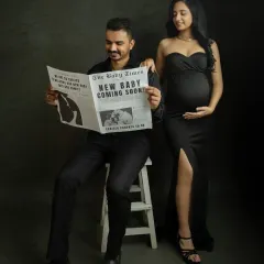 Extra, extra, read all about it. Using a custom newspaper prop is such a fun and unique way to announce that a new baby is on the way.