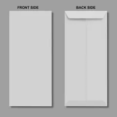 A simple infographic showing the front and back sides of an envelope. This is essential for products where customers need to see all angles.