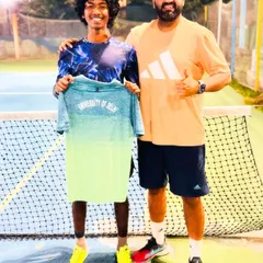 It is always a proud moment to see our players represent prestigious institutions. Here is Piyush Priyadarshi holding his University of Delhi team jersey before competing in the Inter University Tennis Tournament.