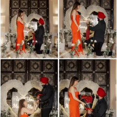 The story of a promise. This collage captures the surprise, the emotion, and the beautiful "yes" from Manjot and Shivpriya's unforgettable proposal.