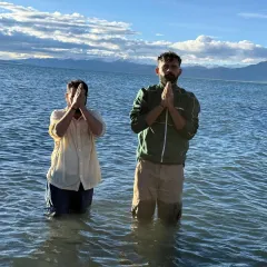 A sacred dip in the holy waters of Lake Mansarovar. With the snow-capped mountains as our witness, we immerse ourselves, an offering of devotion and a cleansing of the spirit.