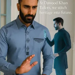 Where tradition meets technology. This image conceptualizes my process, blending timeless craftsmanship with a vision for the future of ethnic menswear.